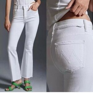 MOTHER White High-Rise Flare Jeans